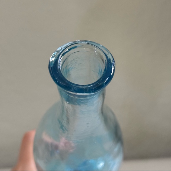 Porfidio Anejo Tequila Empty Liquor Bottle Handblown Blue Glass 750m palm  Art - Picture 6 of 8